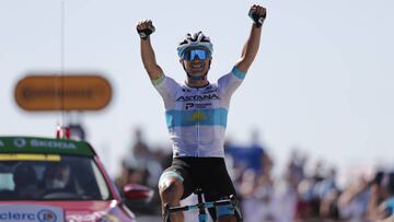 Cycling - Tour de France - Stage 6 - Le Teil to Mont Aigoual - France - September 3, 2020. Astana Pro Team rider Alexey Lutsenko of Kazakhstan wins the stage. Pool via REUTERS/Christophe Ena