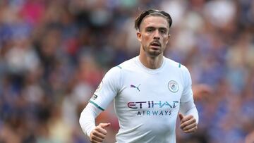 Grealish durante un partido con el Manchester City.