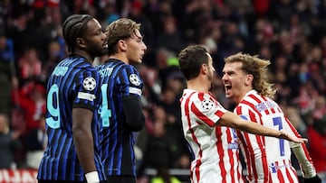 Koke y Griezmann, con el Atleti, ante el Inter.