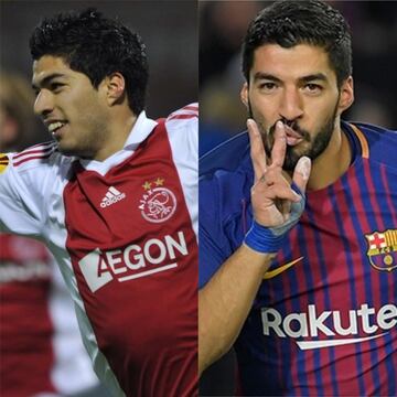 En 2009 Luis Suárez ya disfrutaba de su éxito en Europa, con el Ajax de Holanda, 10 años más tarde se fundió en los colores del Barcelona.