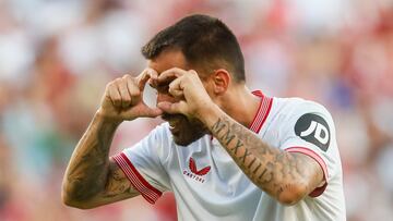 Suso celebra un gol.