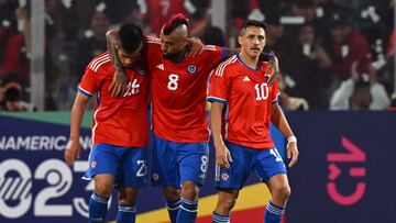 Alexis Sánchez en un partido de la Selección de Chile.