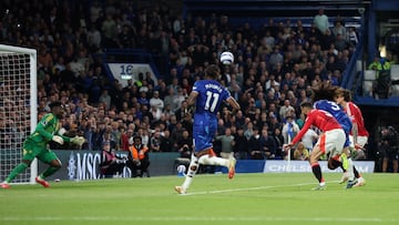 Soccer Football - Premier League - Chelsea v Manchester United - Stamford Bridge, London, Britain - May 16, 2025 Chelsea's Marc Cucurella scores their first goal REUTERS/Hannah Mckay EDITORIAL USE ONLY. NO USE WITH UNAUTHORIZED AUDIO, VIDEO, DATA, FIXTURE LISTS, CLUB/LEAGUE LOGOS OR 'LIVE' SERVICES. ONLINE IN-MATCH USE LIMITED TO 120 IMAGES, NO VIDEO EMULATION. NO USE IN BETTING, GAMES OR SINGLE CLUB/LEAGUE/PLAYER PUBLICATIONS. PLEASE CONTACT YOUR ACCOUNT REPRESENTATIVE FOR FURTHER DETAILS..