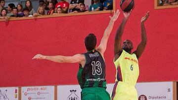 Chris Singleton en el partido de su debut del pasado domingo ante el Divina seguros Joventut.