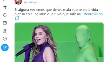 Algunos usuarios de las redes tomaron este momento de la gala de Eurovisi¨®n 2021 que tuvo lugar en mayo. Este bailar¨ªn no tuvo su mejor momento en la gala que tuvo lugar en Rotterdam.