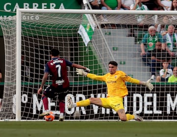 El Elche vuelve a Primera gracias a su solvencia defensiva, entre otras cosas. En esa faceta destaca el papel de Dituro, portero menos goleado de la categoría, con un coeficiente de 0,87 goles encajados por partido. El argentino ha estado cuatro veces en los onces de AS.