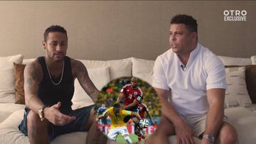Neymar y Ronaldo hablando de la lesión que cometió Zuñiga