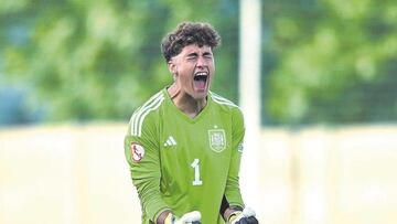 Ra迆l Jim谷nez, portero de la Sub-18.