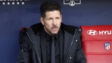 Simeone, en el Atlético-Getafe (2-0) del Wanda Metropolitano.