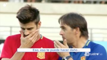 La charla de Lopetegui y Piqué: "Habrá que solucionar eso..."