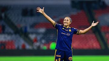 Sandra Stephany Mayor of Tigres during the game America vs Tigres UANL, corresponding to first leg match of great final the Torneo Apertura 2023 of the Liga BBVA MX Femenil, at Azteca Stadium, on November 24, 2023. 

<br><br>

Sandra Stephany Mayor de Tigres durante el partido America vs Tigres UANL, correspondiente al partido de ida de la gran final del Torneo Apertura 2023 de la Liga BBVA MX Femenil, en el Estadio Azteca, el día 24 de noviembre de 2023.