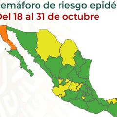 Semáforo COVID en México por estados: así queda el mapa del 18 al 31 de octubre de 2021