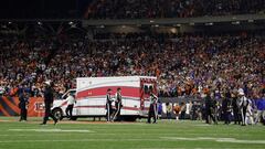 CINCINNATI, OHIO - JANUARY 02: Fans look on as the ambulance leaves carrying Damar Hamlin #3 of the Buffalo Bills after he collapsed after making a tackle against the Cincinnati Bengals during the first quarter at Paycor Stadium on January 02, 2023 in Cincinnati, Ohio.   Kirk Irwin/Getty Images/AFP (Photo by Kirk Irwin / GETTY IMAGES NORTH AMERICA / Getty Images via AFP)