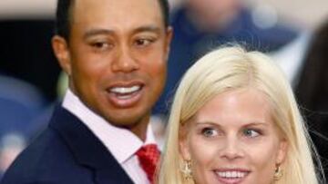 Tiger Woods y su ya ex mujer.