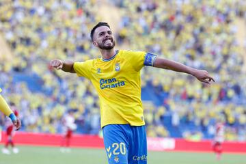 Emotiva celebración de Kirian tras hacerle, de una manera preciosa, el 1-0 al Granada. 