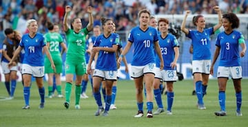 Jugadoras de Italia en el Mundial de Francia.