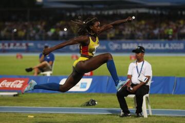 Caterine Ibargüen gana la medalla de oro en el salto triple de los Juegos Centroamericanos y del Caribe Barranquilla 2018. Urrutia fue medalla de plata