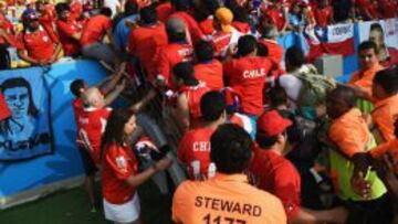 Unos 200 barras bravas de Chile se cuelan en Maracaná