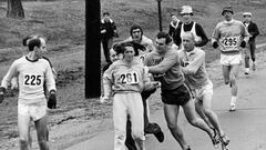 Kathrine Virginia Switzer, nacida en Amberg (Alemania) el 5 de enero de 1947, se convirtió en 1967 en la primera mujer en correr una maratón, la de Boston, con dorsal. Portó el 261 y dejó una imagen para la historia cuando uno de los jueces, Jock Temple, que ejercía de codirector, intentó expulsarla a empujones. Aquella acción le valió para transformarse en un icono del feminismo y un símbolo en la lucha por la igualdad. Aquella secuencia fotográfica fue elegida por la revista 'Time' como una de las 100 fotos que cambiaron el mundo. En 1974 ganó la maratón femenina de Nueva York y quedó segunda en 1975. Entonces logró su mejor marca con un tiempo 2:51:37. Su proyecto supuso un acelerón para que el COI aceptara la maratón femenina como deporte dentro de su programa. Actualmente dirige '261 Fearless', una organización sin ánimo de lucro que promueve la creación de clubes de running para mujeres. El dorsal 261 está retirado en Boston en su homenaje.
