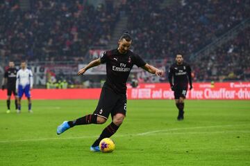 Zlatan Ibrahimovic in his first back with AC Milan