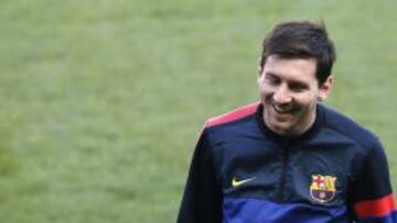 Messi entrenó con el grupo en los 15 primeros minutos a puerta abierta.