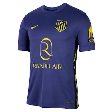 De predominante tonalidad en azul marino, su dise?o incorpora adem¨¢s unos impactantes rayos en sus dorsales, cuyo vibrante color amarillo otorga un toque el¨¦ctrico y distintivo. La equipaci¨®n est¨¢ inspirada en la banda sonora en los momentos previos a cada partido que se disputa en el Riyadh Air Metropolitano.