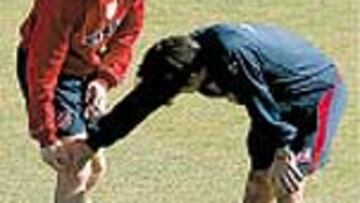 Gronkjaer, con el preparador.