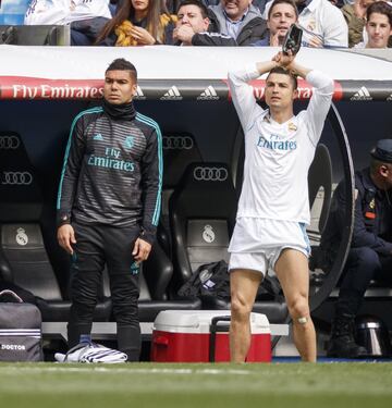 El jugador portugués fue sustituido en el minuto 63 por Benzema. Sufrió como el que más viendo a su equipo incapaz de adelantar de nuevo a los rojiblancos.

