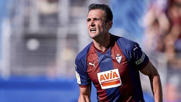 (17) Kike Garcia celebrate goal during the Spanish La Liga soccer match between S.D Eibar and C.D Leganes at Ipurua stadium, in Eibar, northern Spain, Saturday, September 22, 2018