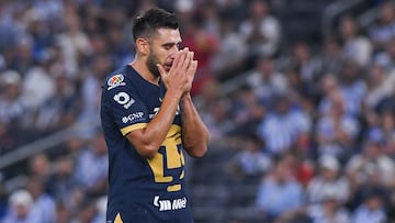  Eduardo Salvio of Pumas during the 10th round match between Monterrey and Pumas UNAM as part of the Torneo Clausura 2024 Liga BBVA MX at BBVA Bancomer Stadium on March 03 , 2024 in Monterrey, Nuevo Leon, Mexico.