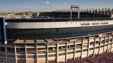 El estadio Vicente Calderón.