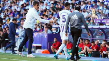 VALLADOLID. 16/04/22. PHOTOGENIC. PARTIDO DE LA LIGA SMARTBANK ENTRE EL REAL VALLADOLID Y EL ALMERIA. LESION DE JAVI SANCHEZ