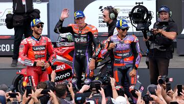 Aleix compartió podio con Bastianini y Martín el sábado.