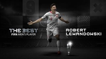 Robert Lewandowski, futbolista del Bayern de Munich, premio The Best FIFA 2020 al mejor jugador.