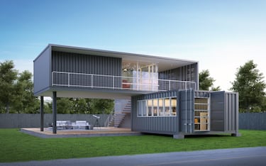 En muchos países (como España), una casa contenedor anclada al suelo se considera una edificación a todos los efectos.