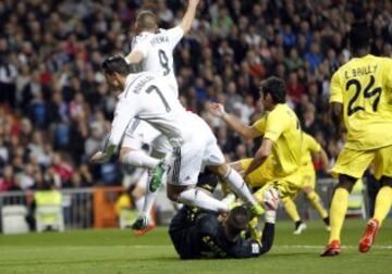 Cristiano Ronaldo, Benzema y Sergio Asenjo.