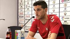 Sergio Herrera, durante su comparecencia en rueda de prensa tras el entrenamiento del equipo rojillo.