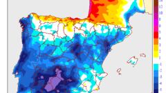 Mapa térmico para el fin de semana. Foto: Aemet