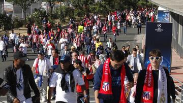 Aficionados del Atlético en la final de hace dos años, en Lisboa.