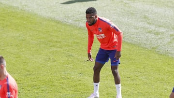 Lemar, durante un entrenamiento con el Atlético.