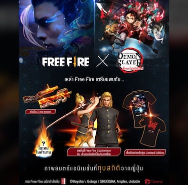 Free Fire se une a Kimetsu no Yaiba en su nueva colaboración