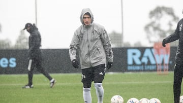 Denis Su&aacute;rez, durante un entrenamiento del Celta en la ciudad deportiva del club vigu&eacute;s.