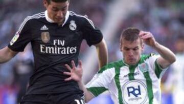 James Rodríguez durante el partido de Liga ante el Córdoba.