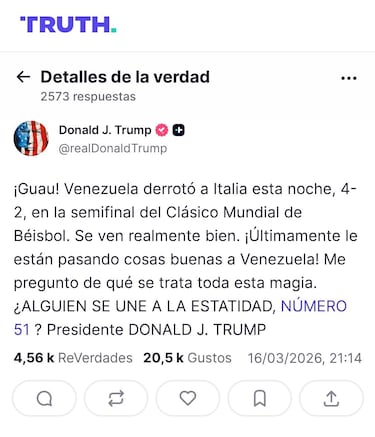 Irónico Donald Trump: “Últimamente le están pasando cosas buenas a Venezuela”