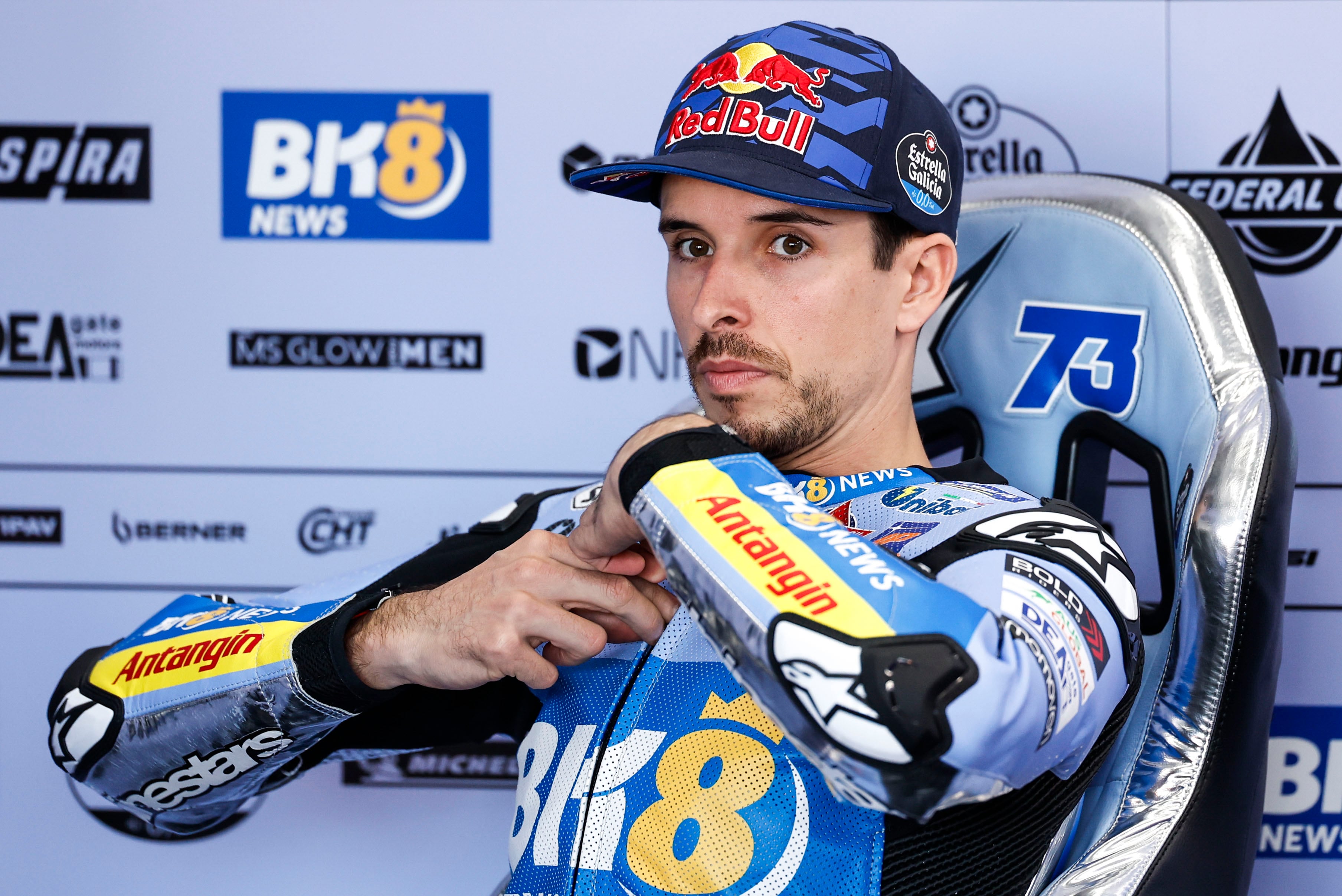 Álex Márquez en el box de Gresini en MotoGP.