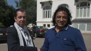 Almeida con Montalvo, dueño del Racing antes de Alí.