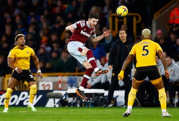 Declan Rice played in West Ham's 1-0 loss to Wolves on 14 January.