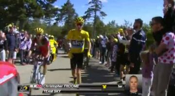 Captura de televisión de la subida de Froome.