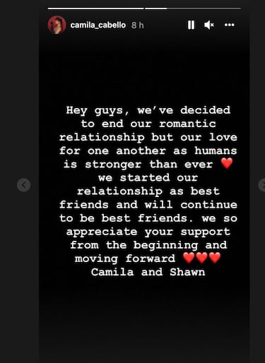 Camila Cabello y Shawn Mendes anuncian su ruptura