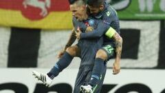 Hamsik celebra uno de sus goles en Alemania. 